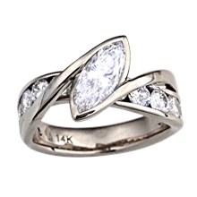 River Twist Engagement Ring - top view